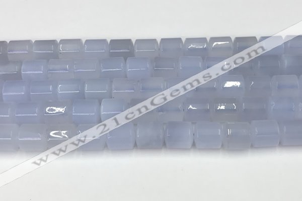 CBC826 15.5 inches 10*11mm tube blue chalcedony gemstone beads