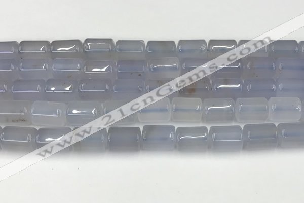 CBC828 15.5 inches 10*14mm tube blue chalcedony gemstone beads