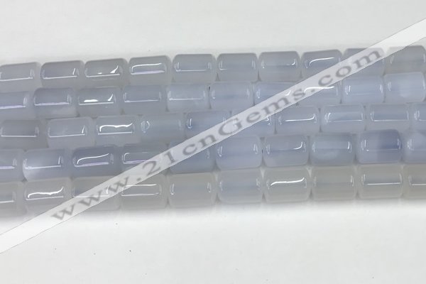 CBC830 15.5 inches 10*14mm tube blue chalcedony gemstone beads