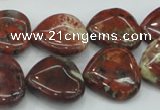 CBD01 15.5 inches 20*20mm heart brecciated jasper gemstone beads