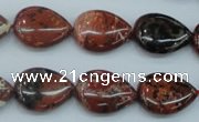 CBD02 15.5 inches 13*18mm flat teardrop brecciated jasper gemstone beads