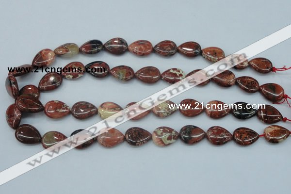 CBD02 15.5 inches 13*18mm flat teardrop brecciated jasper gemstone beads