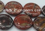 CBD07 15.5 inches 25mm flat round brecciated jasper gemstone beads