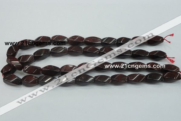 CBD12 15.5 inches 10*20mm twisted rice brecciated jasper gemstone beads