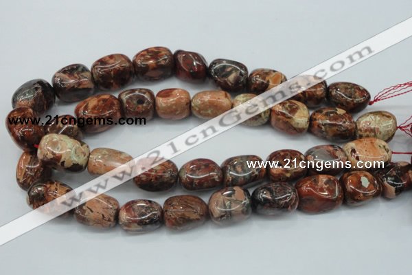CBD14 15.5 inches 14*22mm nugget brecciated jasper gemstone beads