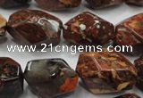 CBD28 15.5 inches 15*24mm faceted nuggets brecciated jasper gemstone beads