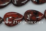 CBD34 15.5 inches 18*25mm flat teardrop brecciated jasper gemstone beads