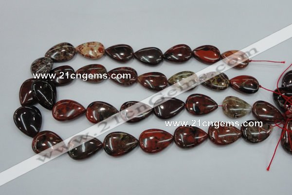 CBD34 15.5 inches 18*25mm flat teardrop brecciated jasper gemstone beads