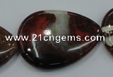 CBD35 15.5 inches 30*40mm flat teardrop brecciated jasper gemstone beads