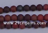 CBD360 15.5 inches 4mm round matte poppy jasper beads wholesale