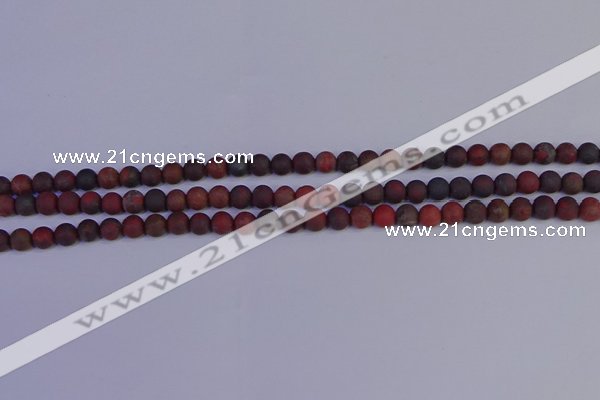 CBD360 15.5 inches 4mm round matte poppy jasper beads wholesale