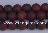 CBD362 15.5 inches 8mm round matte poppy jasper beads wholesale