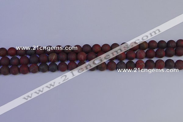 CBD362 15.5 inches 8mm round matte poppy jasper beads wholesale