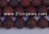 CBD363 15.5 inches 10mm round matte poppy jasper beads wholesale