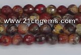 CBD368 15.5 inches 4mm faceted round brecciated jasper beads