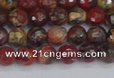 CBD369 15.5 inches 6mm faceted round brecciated jasper beads