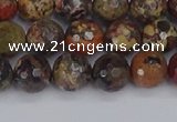 CBD370 15.5 inches 8mm faceted round brecciated jasper beads