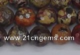 CBD371 15.5 inches 10mm faceted round brecciated jasper beads