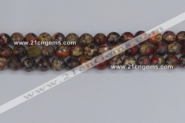 CBD372 15.5 inches 12mm faceted round brecciated jasper beads