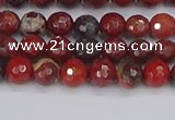 CBD375 15.5 inches 4mm faceted round poppy jasper beads