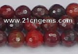 CBD377 15.5 inches 8mm faceted round poppy jasper beads