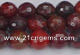 CBD378 15.5 inches 10mm faceted round poppy jasper beads