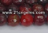 CBD379 15.5 inches 12mm faceted round poppy jasper beads