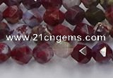 CBD383 15.5 inches 6mm faceted nuggets brecciated jasper beads