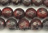 CBD390 15 inches 6mm faceted round brecciated jasper beads