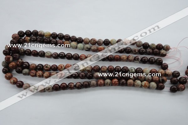 CBD61 15.5 inches 8mm round brecciated jasper gemstone beads