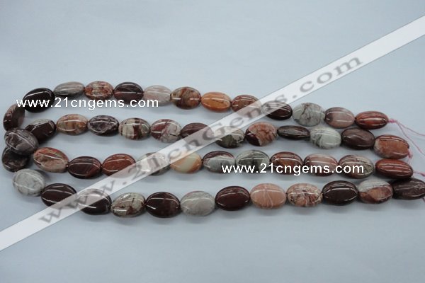 CBD72 15.5 inches 13*18mm oval brecciated jasper gemstone beads