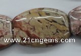 CBD75 15.5 inches 25*35mm flat drum brecciated jasper gemstone beads