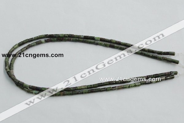 CBG07 15.5 inches 4*6mm cylinder bronze green gemstone beads