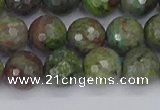 CBG103 15.5 inches 10mm faceted round bronze green gemstone beads