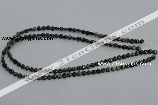 CBG11 15.5 inches 6mm flat round bronze green gemstone beads