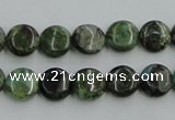 CBG12 15.5 inches 8mm flat round bronze green gemstone beads