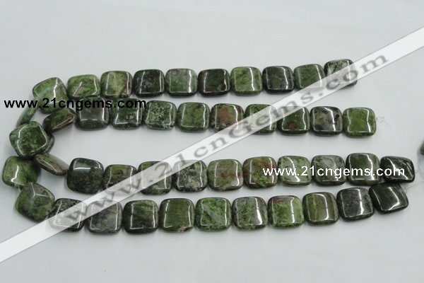 CBG17 15.5 inches 18*18mm square bronze green gemstone beads wholesale