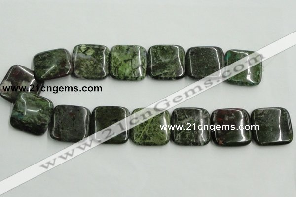 CBG18 15.5 inches 30*30mm square bronze green gemstone beads wholesale