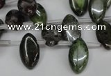 CBG25 Top-drilled 10*18mm marquise bronze green gemstone beads