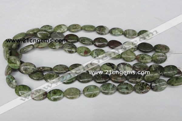 CBG30 15.5 inches 13*18mm oval bronze green gemstone beads