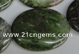 CBG32 15.5 inches 30*40mm oval bronze green gemstone beads