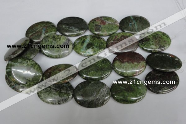 CBG32 15.5 inches 30*40mm oval bronze green gemstone beads