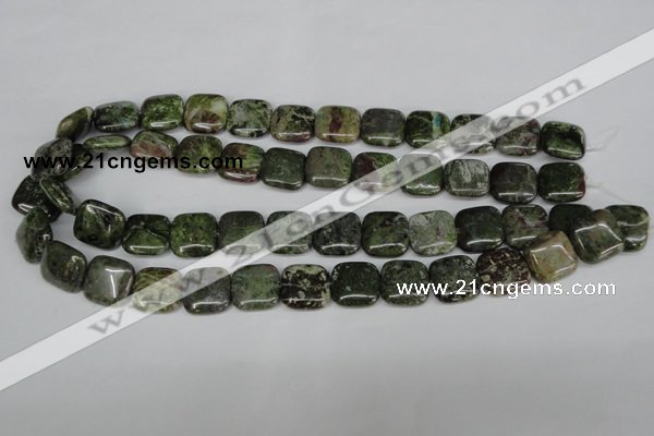 CBG41 15.5 inches 16*16mm square bronze green gemstone beads