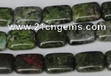 CBG45 15.5 inches 10*14mm rectangle bronze green gemstone beads