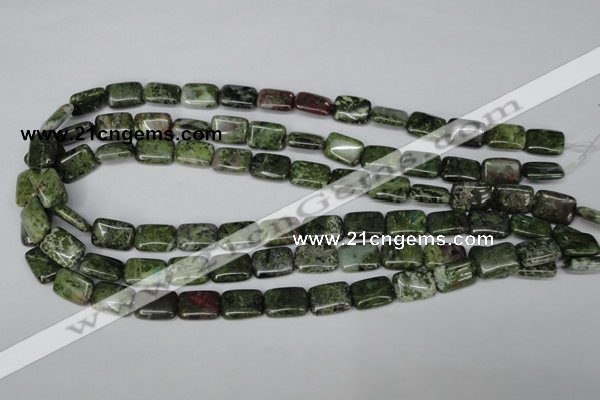 CBG45 15.5 inches 10*14mm rectangle bronze green gemstone beads