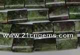 CBG50 15.5 inches 10*14mm flat tube bronze green gemstone beads