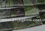 CBG52 15.5 inches 13*18mm flat tube bronze green gemstone beads