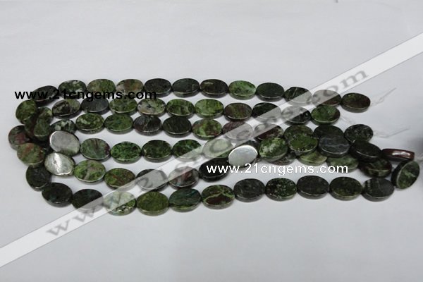 CBG57 15.5 inches 12*16mm oval bronze green gemstone beads