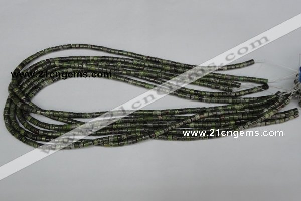 CBG74 15.5 inches 3*4mm heishi bronze green gemstone beads