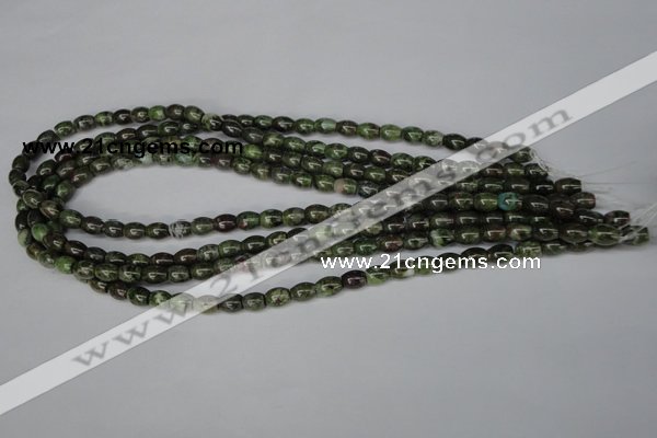 CBG78 15.5 inches 6*7mm rice bronze green gemstone beads